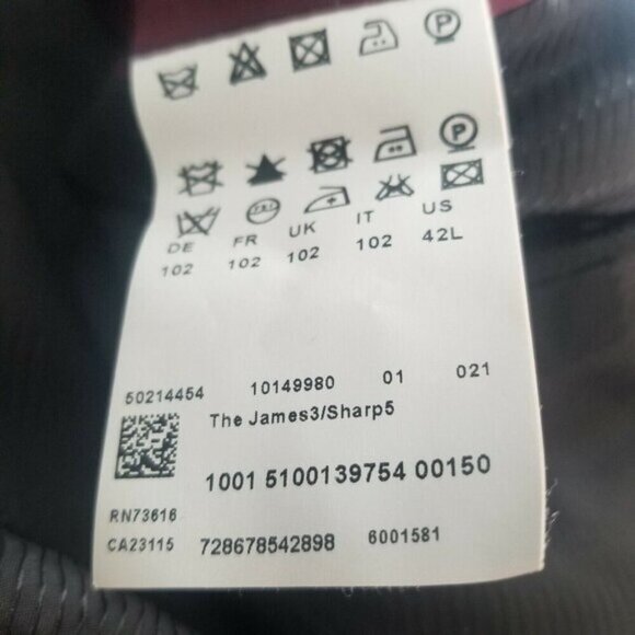 Hugo Boss 42L Gray Stripe Wool 2 Button 2 Vent James3/Sharp5 Made In Turkey - Picture 6 of 7